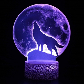 Ulv 3D-lampe med fjernbetjening - 16 lysfarver - dæmpbar